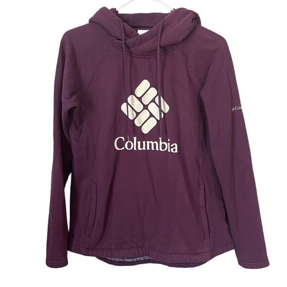 Columbia Tops - Columbia Womens Purple Pullover Sweatshirt Hoodie w/Logo & Pocket Size XS - EUC